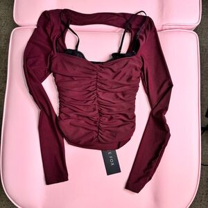 White Fox 
Our Days Long Sleeve Bustier Burgundy